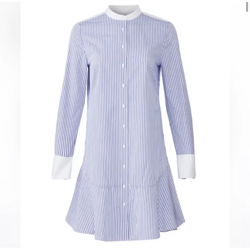 Tory Burch Cora Stripe Long Sleeve Shirt Dress Size 6